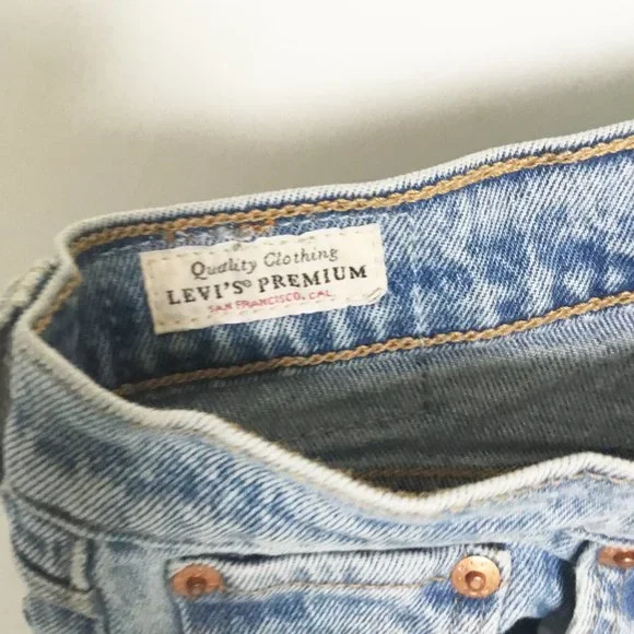 Levi's Premium Wedgie Blue Denim Jeans Pants Size 24 - Picture 8 of 13